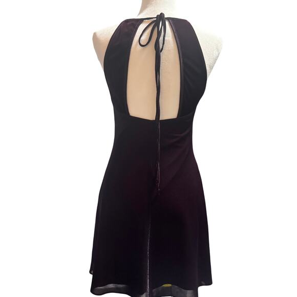 Y2K STEPPIN OUT Whimsigoth Fairy Grunge Burgundy Halter Dress in Sz 3/4 - Picture 2 of 8